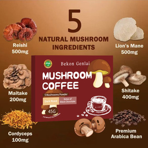 Café Instantáneo Bekon Genlai Mellow Chocolate con Mezcla de 5 Hongos, 3g*15 Cajas, Tueste Oscuro, Grado Alimenticio, Sin Aditivos, Favorece la Energía y la Concentración - Product Image 1