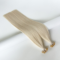 Extensiones de cabello humano teñido de rubio hielo de alta calidad Ktips SDD punta plana súper doble dibujada fábrica precio al por mayor stock listo