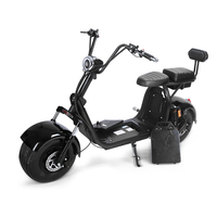 Scooter électrique puissant de 1500 W, 60 V, 12 Ah, double siège, pneus larges, moto électrique pour adultes