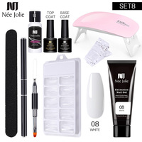 Extension d'ongle de marque privée poly gel unhas Kit d'ongle en poly gel acrylique en vrac avec lampe à led UV