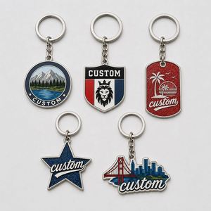 Porte-clés personnalisés en alliage de zinc avec chaîne métallique, émail souple ou dur, paillettes et impression UV, pour souvenirs et logos sur mesure – Vente en gros - Product Image 1