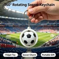 Porte-clés rotatif en forme de ballon de football, jouet anti-stress, mini-breloque sportive, accessoire portable pour sac, cadeau