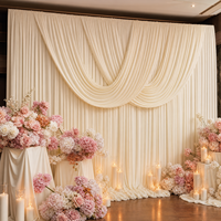 Voile de décoration de fond en tissu extensible en soie de lait couleur crème pour mariage, draperie de plafond de chapelle de mariage couleur café