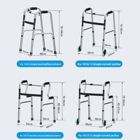 Déambulateur pliable à quatre pieds en alliage d'aluminium, canne à quatre points pour personnes âgées et personnes handicapées, classe II
