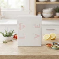Boîte rigide rectangulaire avec couvercle supérieur et inférieur en matériau rigide de qualité alimentaire recyclable avec revêtement UV