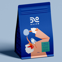 Vente en gros 250g 1kg valve unidirectionnelle blanc noir or rose debout sac d'emballage zip-lock pochette en grains de café à fond plat avec fenêtre