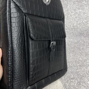 Mochila de hombre de cuero genuino de cocodrilo, para viajes de ocio, viajes de negocios, portátil, admite personalización de muestras - Product Image 3