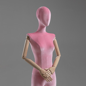 Maniquí de Yoga Femenino de Cuerpo Completo de Fibra de Vidrio Tapizado en Terciopelo de Lujo, en Pose de Pie, para Exhibición de Ropa y Pelucas en Boutiques de Alta Gama - Product Image 5