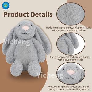 Peluche Lapin Gris Lumineux et Musical, Jouet Apaisant <span class=keywords><strong>pour</strong></span> Bébé avec Berceuse, Volume Réglable et Mode Veilleuse <span class=keywords><strong>pour</strong></span> Tout-<span class=keywords><strong>petit</strong></span> - Product Image 2