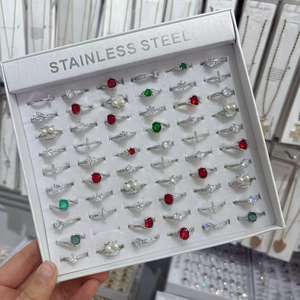 Anillos de Acero Inoxidable al por Mayor para Mujer, Chapados en Oro Rosa Clásico 2026, con Zirconia en Forma de Corazón, en Caja - Product Image 2