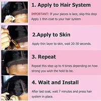Étiquette Privée : Dissolvant de colle pour dentelle, Bâton de cire, Mousse pour cheveux bouclés, Spray de fixation pour perruques en dentelle noires et dorées