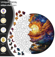 Puzzle en bois personnalisé OEM Galaxie Cosmique avec tirelire, forme irrégulière, cadeau anti-stress pour adultes