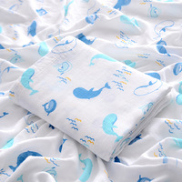 Couverture de bain/édredon rafraîchissant d'été pour bébé et tout-petit en bambou/coton double couche, personnalisée en usine, 120x120cm, motif végétal