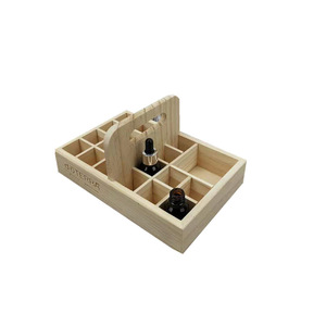 Caja de madera para aceites esenciales, caja de almacenamiento portátil con 20 + 1 compartimentos para cuidado personal, forma rectangular de madera de pino, personalizable - Product Image 5