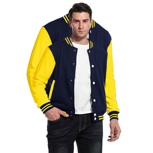 Blouson d'hiver universitaire personnalisé pour homme, élégant, style urbain, en toile de haute qualité, coton uni, polaire, avec col montant et chenille vierge - Product Image 1