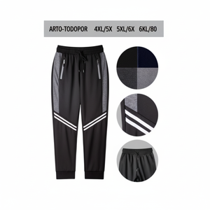 Pantaloni in velluto a coste in cotone 100% da uomo pantaloni tattici antirughe con Logo personalizzato a righe laterali con pieghe e decorazione formale color 6XL - Product Image 1