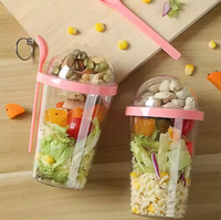 Gobelets colorés pour yaourt, parfait, flocons d'avoine, céréales, contenants en plastique avec couvercles et cuillères, durables, empilables, cadeaux de cuisine
