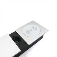 Enchufe Eléctrico Deslizante de Mesa Jiaxin Industrial 12A, Enchufe Doble USB Oculto para Conferencias, Enchufe Europeo