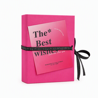 Boîte cadeau magnétique en forme de livre pour bijoux avec pelliculage mat, estampage à chaud haut de gamme, logo personnalisé, rose
