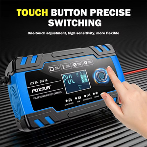 เครื่องชาร์จแบตเตอรี่รถยนต์ <span class=keywords><strong>FOXSUR</strong></span> FBC122408D Smart 12V 8A 24V 4A พร้อมเครื่องทดสอบแรงดันไฟฟ้า - Product Image 5