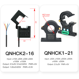 Sensore di Corrente a Nucleo Diviso 2.5V 2V 1.65V 0.625V QNHCK2-16 10A 20A 50A 100A DC Trasduttore di Corrente a Effetto Hall Trasformatore a Pinza CT - Product Image 3