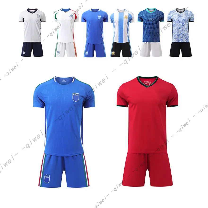 2425 maillot de football équipe nationale italie Portugal brésil maison version thaïlandaise kit d'entraînement de football adulte uniforme d'équipe personnalisé