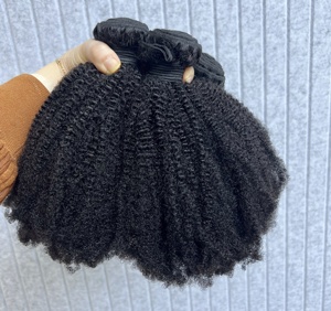 Extensions di <span class=keywords><strong>Capelli</strong></span> Umani <span class=keywords><strong>Afro</strong></span> Kinky Curly 11A Double Drawn 100% Vergini 4A 4B 4C di Qualità Premium - Product Image 1