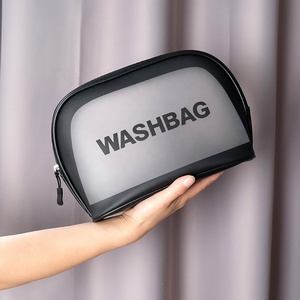 Transfrontaliers Offre Spéciale Mode <span class=keywords><strong>Voyage</strong></span> Portable translucide Givré PVC Zip Pochette de Sac Cosmétique clair maquillage sacs - Product Image 2