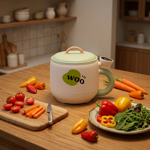<span class=keywords><strong>Mini</strong></span>-cocotte électrique antiadhésive pour la préparation rapide de plats domestiques, avec couvercle et poignée, pour nouilles instantanées - Product Image 2