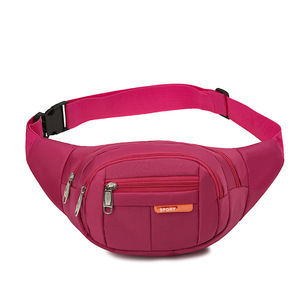 Waterproof Waist Bag Unisex Large Capacity Multi Functional Outdoor Sports Fanny Pack Red Solid Color Detachable Strap - Product Image 4