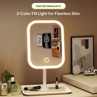 Miroir de Maquillage LED Intelligent Lumineux au Design Moderne pour Chambre à Coucher, Coiffeuse ou Bureau