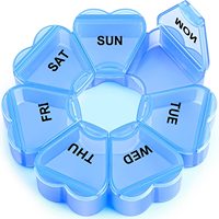Boîte de rangement pour pilules en plastique PP écologique en forme de fleur, grande capacité, organisateur de pilules pour 7 jours, boîte de rangement portable pour médicaments