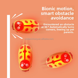 ของเล่นแมวไฟ LED เคลื่อนไหวได้ สำหรับเล่นในบ้าน สั่นสะเทือน โต้ตอบได้ แมลงไฟฟ้าขนาดเล็ก ของเล่นแมวแบบพลิกตัว หลบหลีกสิ่งกีดขวาง - Product Image 5