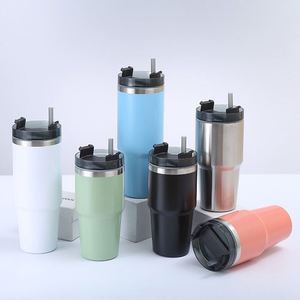 Gobelet isotherme en acier inoxydable de 20 oz pour voiture, avec paille, pour sports de plein air - Product Image 6