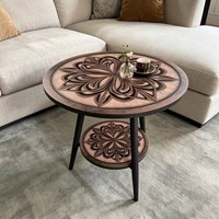 Table basse moderne minimaliste de luxe léger avec cadre en bois et fer, double rangement, pour salon, chambre, mobilier de maison