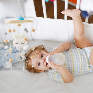 Décor de lit de bébé <span class=keywords><strong>mobile</strong></span> 3D avec boules de feutre pour décoration de lit de chambre d'enfant, cadeau de cloche suspendue - Product Image 4