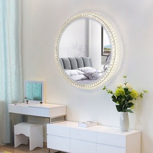 Miroir de maquillage lumineux LED <span class=keywords><strong>80CM</strong></span> avec éclairage nocturne, design moderne diamant, pour salle de bain et chambre, décoration intérieure, suspendu, dropshipping DDP - Product Image 6