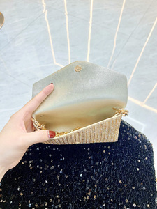 New Cross-border Fashion PU Mobile Phone <b>Bag</b> Full Chain Hand-held <b>Small</b> Square Cover Dinner <b>Bag</b> Polyester Daily Tanjing - Product Image 3