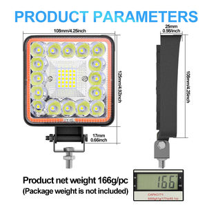 Barra LED 4 pulgadas 123W foco de alto brillo LED 4x4 COB Angels Eyes LED luz de trabajo antiniebla lámpara de conducción tractor excavadora bombilla led - Product Image 6