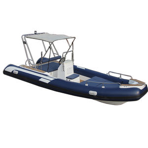 قارب مطاطي إيطالي <span class=keywords><strong>20</strong></span> قدمًا مضلع عالي السرعة من مادة الألياف الزجاجية الصلبة بدن PVC قابل للنفخ Patrol Hypalon للبيع - Product Image 2