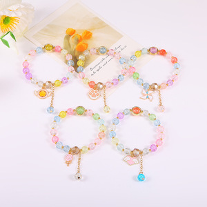 Bracelets en verre à breloques personnalisées en forme de fleur de marguerite pour filles Bracelets en verre bling-bling <span class=keywords><strong>confidente</strong></span> en cristal perlé Cadeaux - Product Image 6