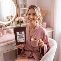 Poudre de café aux champignons OEM, suppléments instantanés à base de plantes, extrait de Reishi et de Crinière de lion, faible teneur en acide, stimulant d'énergie naturel, mélange végétal