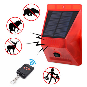 Luces Solares de Advertencia con Clasificación IP65, Pequeñas, 4 Modos, Luz y Sonido, 8 LED, Control Remoto para Jardín, Pueblo, Rancho, Villa - Product Image 1