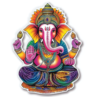 Aimant de réfrigérateur rond en acrylique imperméable personnalisé avec le dieu hindou Ganesha, cadeau promotionnel culturel indien