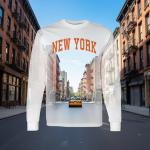 T-shirt classica a maniche lunghe con stampa New York Throwback - Product Image 3