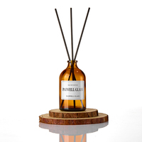 Bouteilles de parfum vides en verre ambré rondes de haute qualité, personnalisables, 30 ml, 50 ml, 100 ml, pour voyage, recharge, diffuseur, avec bâtonnets