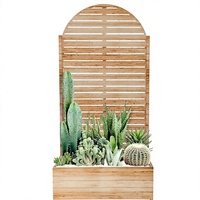 Jardinière en métal sur mesure de grande taille avec treillis, gravure laser 3D, étanche et durable, en aluminium, avec roues