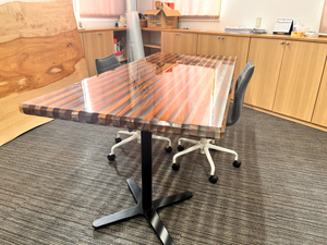 Rejin-Mesa moderna de madera de caoba, comedor japonés, acabado claro de poliuretano - Product Image 2