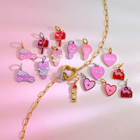 Pendentifs Cœur Rose Fleur de la Saint-Valentin, Boîte aux Lettres, Ampoule, Puzzle pour Bijoux DIY, Breloques en Acier Inoxydable, Vente en Gros