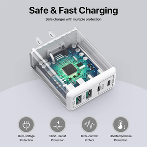 <span class=keywords><strong>Chargeur</strong></span> mural USB C, <span class=keywords><strong>bloc</strong></span> de <span class=keywords><strong>chargeur</strong></span> USB C 40W 4 ports, double port PD + QC, prise murale multiport Type C pour <span class=keywords><strong>iPhone</strong></span>, iPad, téléphone, tablette - Product Image 4
